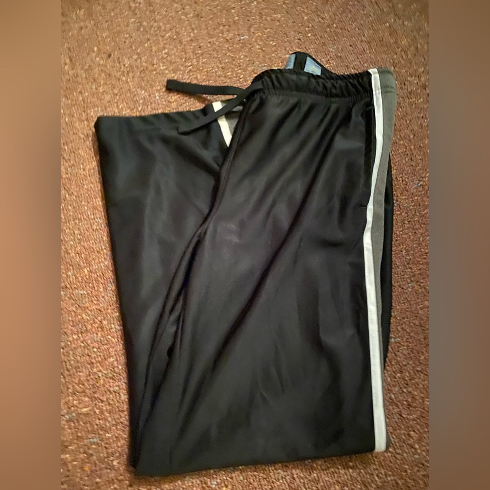 Boys sweat pants Size 10-12 black with strips